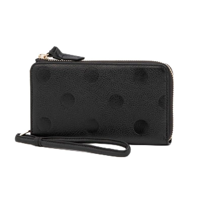 【新品】 [ペルケ] ドット型押しL字ロングストラップウォレット 80-06-00121 レディース BK