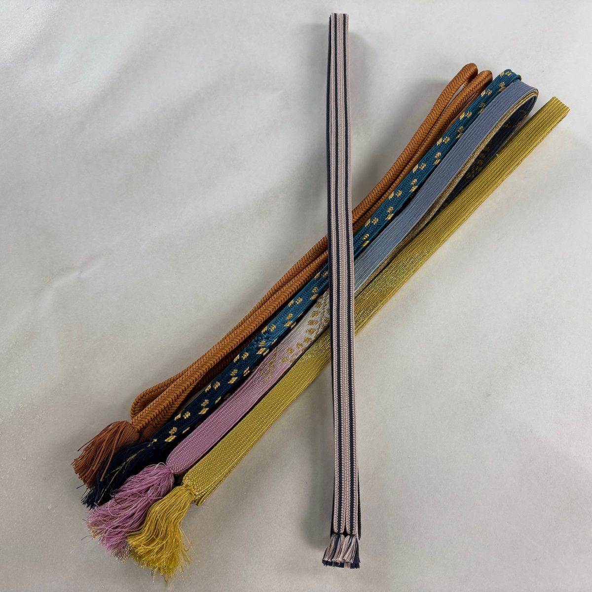 帯締め 優品 帯締め5本セット 水色 正絹 和装小物 【中古】 - メルカリ