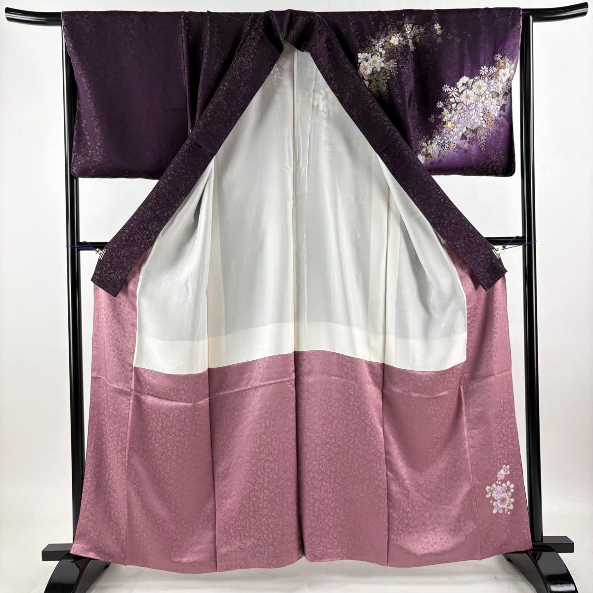 美品】 訪問着 身丈161.5cm 裄丈66.5cm M 袷 徳永憲峯 落款 辻が花 桜