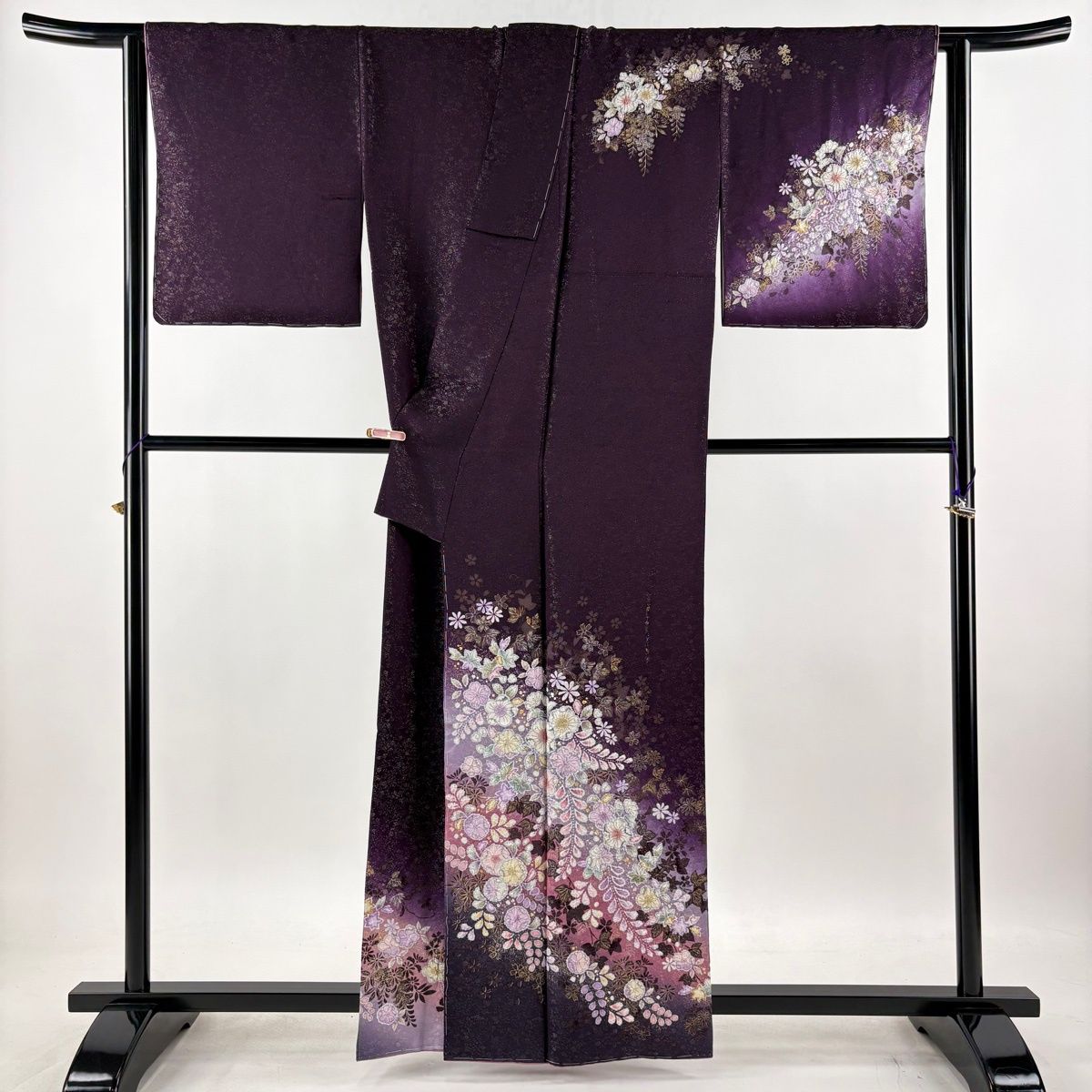 美品】 訪問着 身丈161.5cm 裄丈66.5cm M 袷 徳永憲峯 落款 辻が花 桜