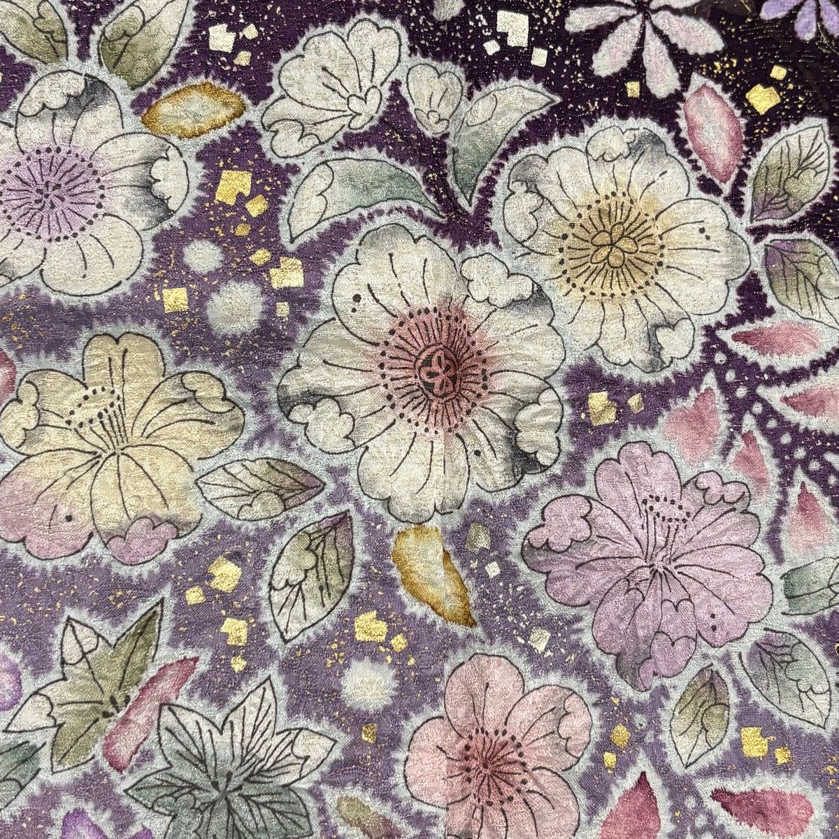 美品】 訪問着 身丈161.5cm 裄丈66.5cm M 袷 徳永憲峯 落款 辻が花 桜