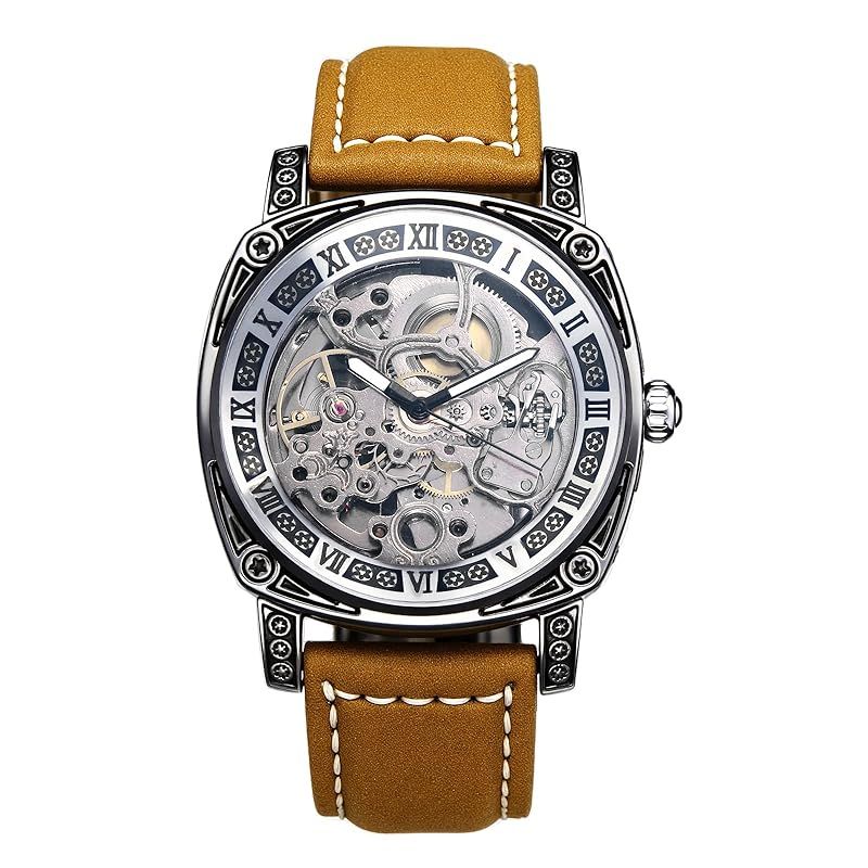 【新品】 腕時計 メンズ 自動巻き 本革ベルト 3ATM防水: アンティーク アナログ レザーベルト メンズウォッチ ファッションアクセサリー - バレンタインデー クリスマス プレゼント