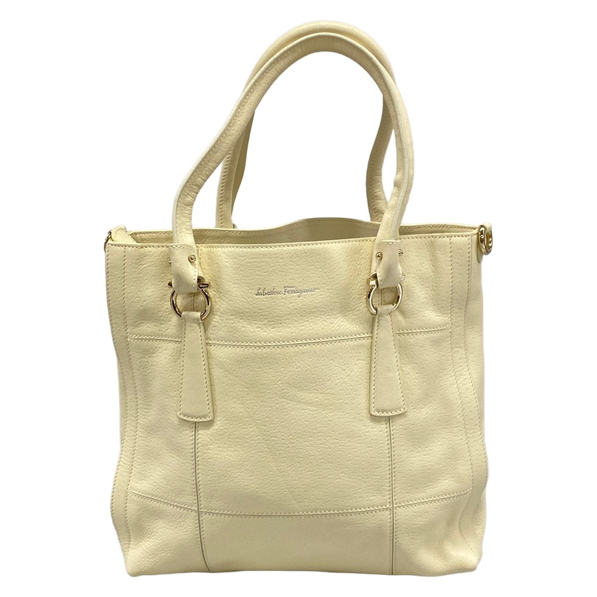 FERRAGAMO/SalvatoreFerragamo(サルバトーレフェラガモ) トートバッグ ガンチーニ アイボリー レザー