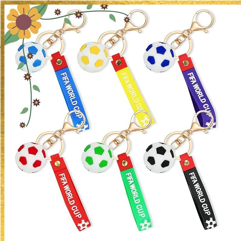 サッカー国別キーホルダーセット siawadeky ワールドカップ サッカー キーホルダー 6色セット キー