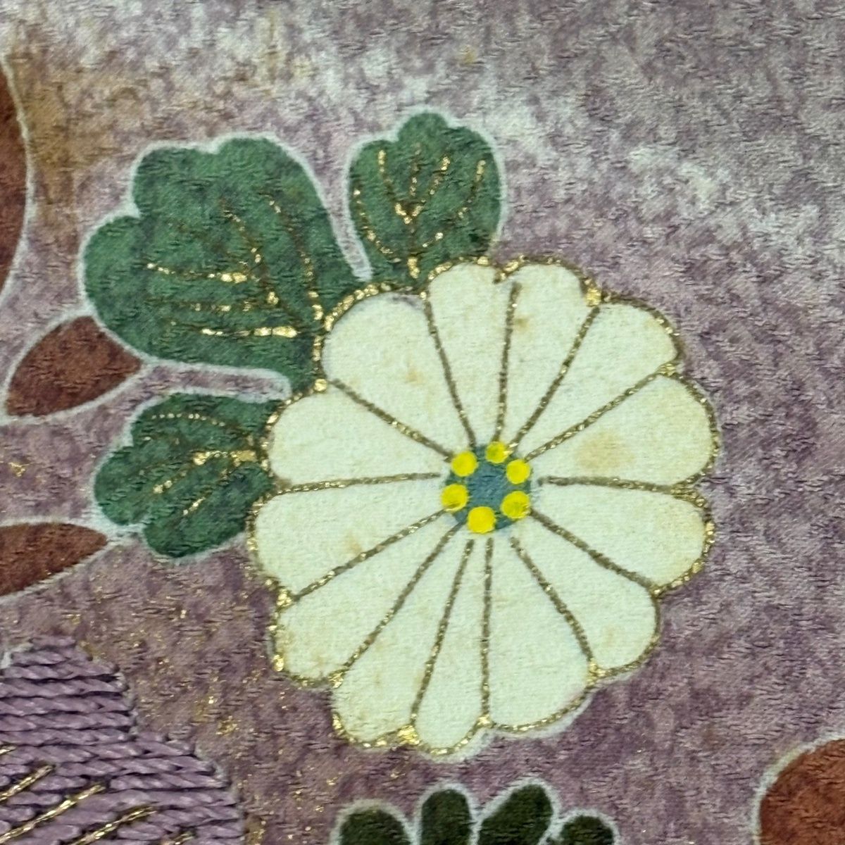 訪問着 身丈158.5cm 裄丈66.5cm M 袷 松井青々 落款 松竹梅 藤 刺繍 