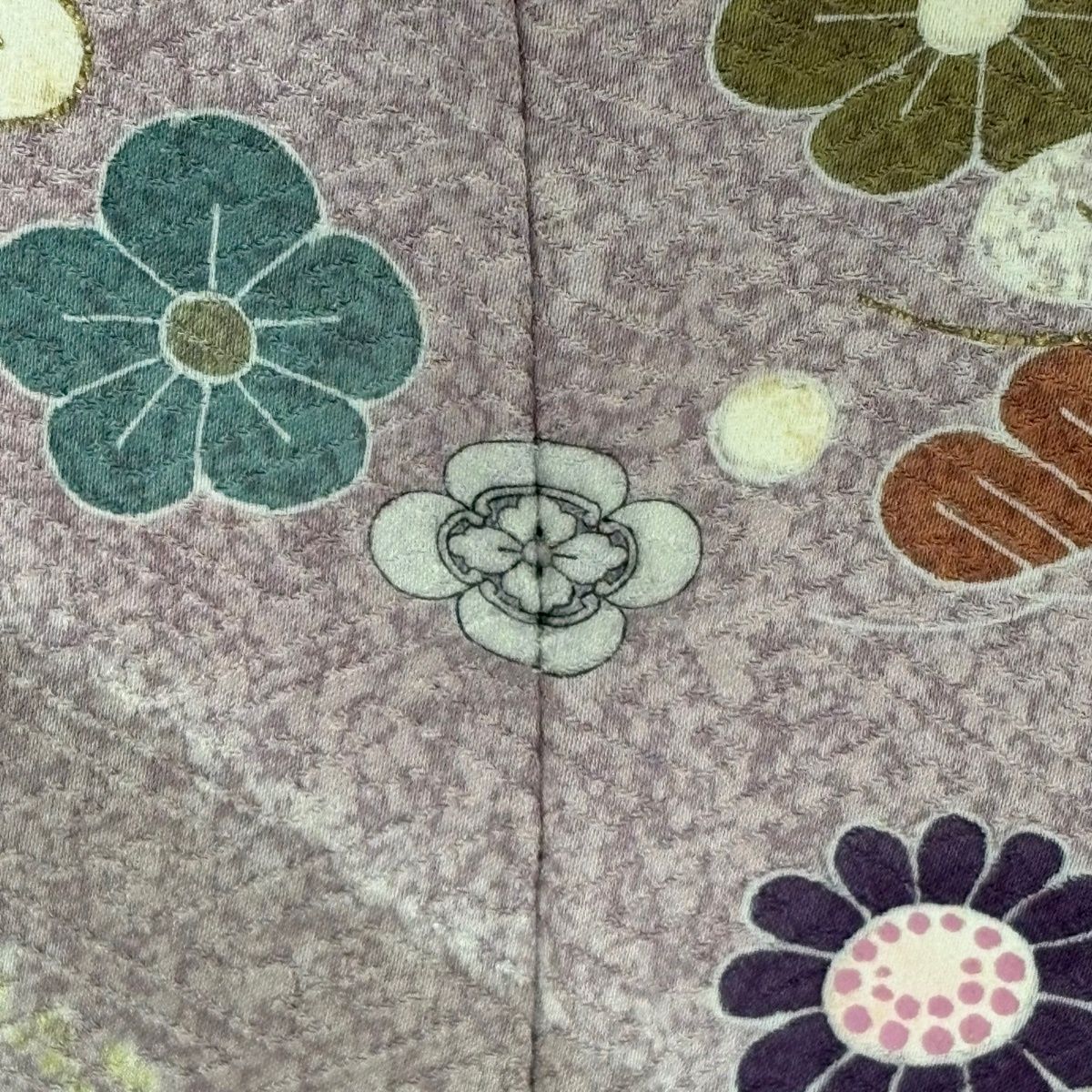 訪問着 身丈158.5cm 裄丈66.5cm M 袷 松井青々 落款 松竹梅 藤 刺繍 