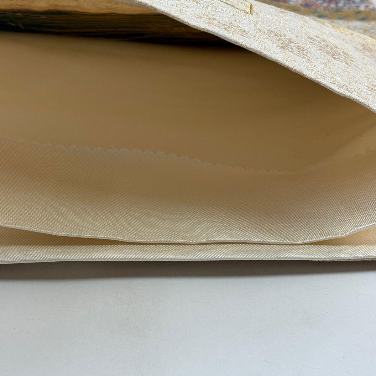 【美品】 袋帯 名品 花鳥 華文 金糸 箔 ベージュ 六通 正絹 【中古】 【美品】 袋帯 名品 花鳥 華文 金糸 箔 ベージュ 六通 正絹 【中古】