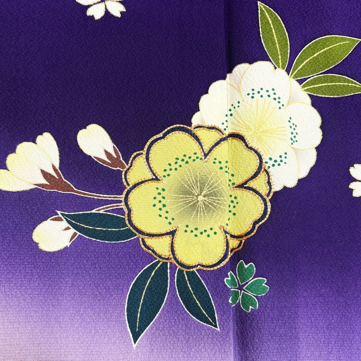 振袖 身丈164cm 裄丈64cm M 袷 桜 金糸 金彩 紫 正絹 秀品 【中古