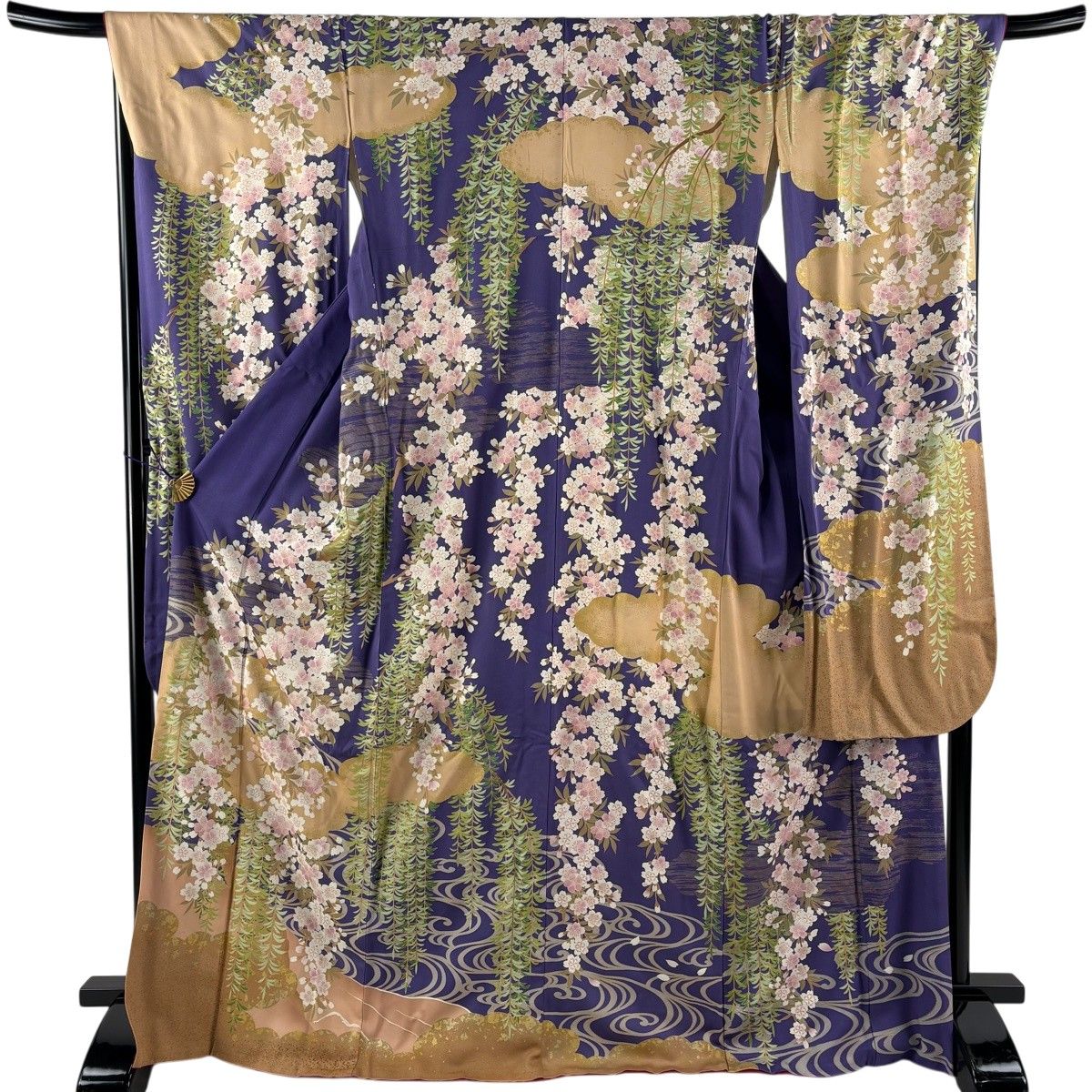振袖 身丈170cm 裄丈71cm L 袷 ますいわ屋 桜 雲文 金彩 紫 正絹 秀品