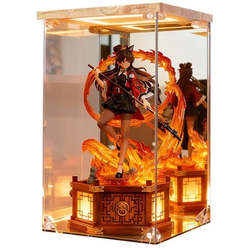 フィギュアケース コレクションケース LEDフィギュアボックス アクリルケース UVカット 高い透明度 台座ミラー 背面ミラー 人形ケース 積み重ね 頑丈 防汚 防汚手袋・クリーニングクロス付き ディスプレイケース 組立簡単 フィギュア、おも 7a374574