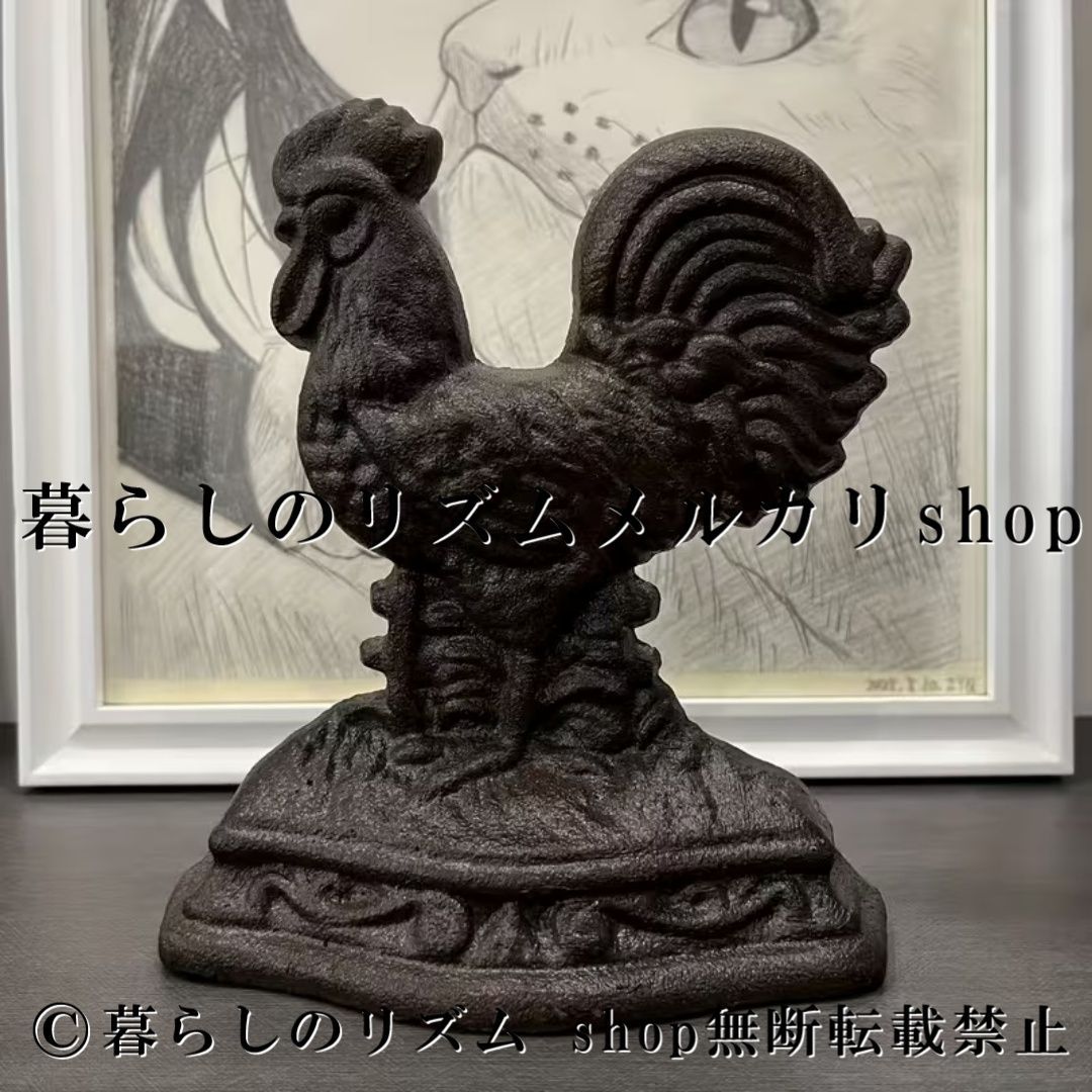 ドアストッパー 鶏 ドアウェッジ 防風 ドア留め ガーデンオーナメント コックモチーフ 玄関装飾 インテリア雑貨 アンティーク調 レトロ おしゃれ 庭 中庭 バルコニー テラス カントリースタイル オブジェ 置物 ホームデコレーション 屋外