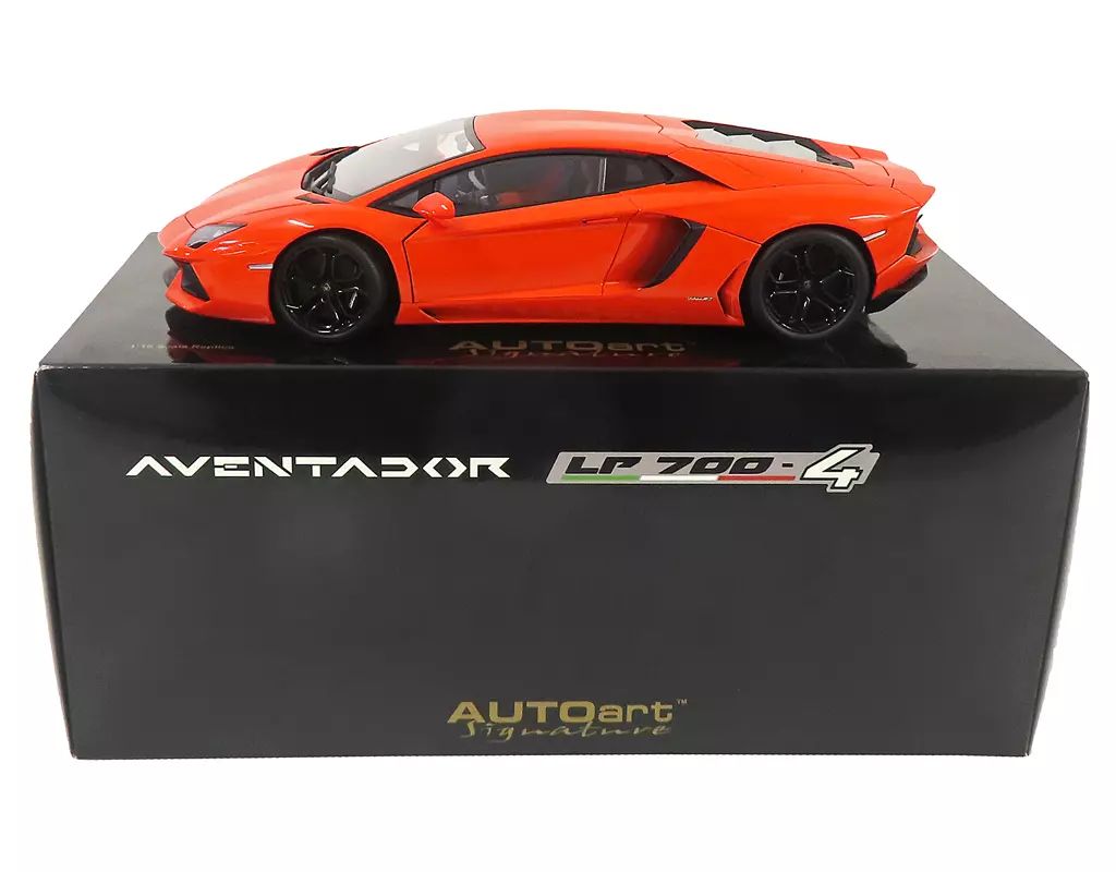 【中古】ミニカー 1/18 ランボルギーニ アヴェンタドール LP700-4 オレンジ(ARANCIO ARGOS) 「シグネチャーシリーズ」 [74665]