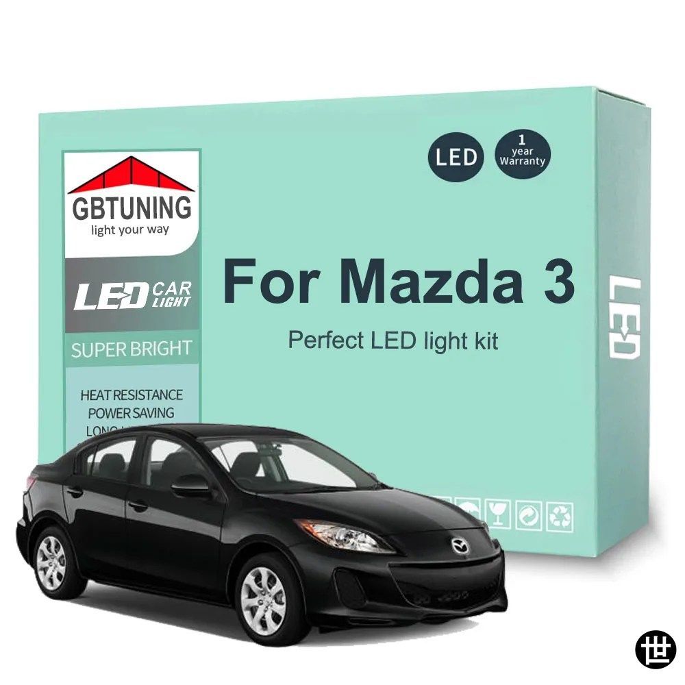 マツダ3 BL用 11個 車内LEDライトバルブキット マツダ3 2010 - 13 車用 読書灯 ドームライト トランク 室内灯 CANBUS
