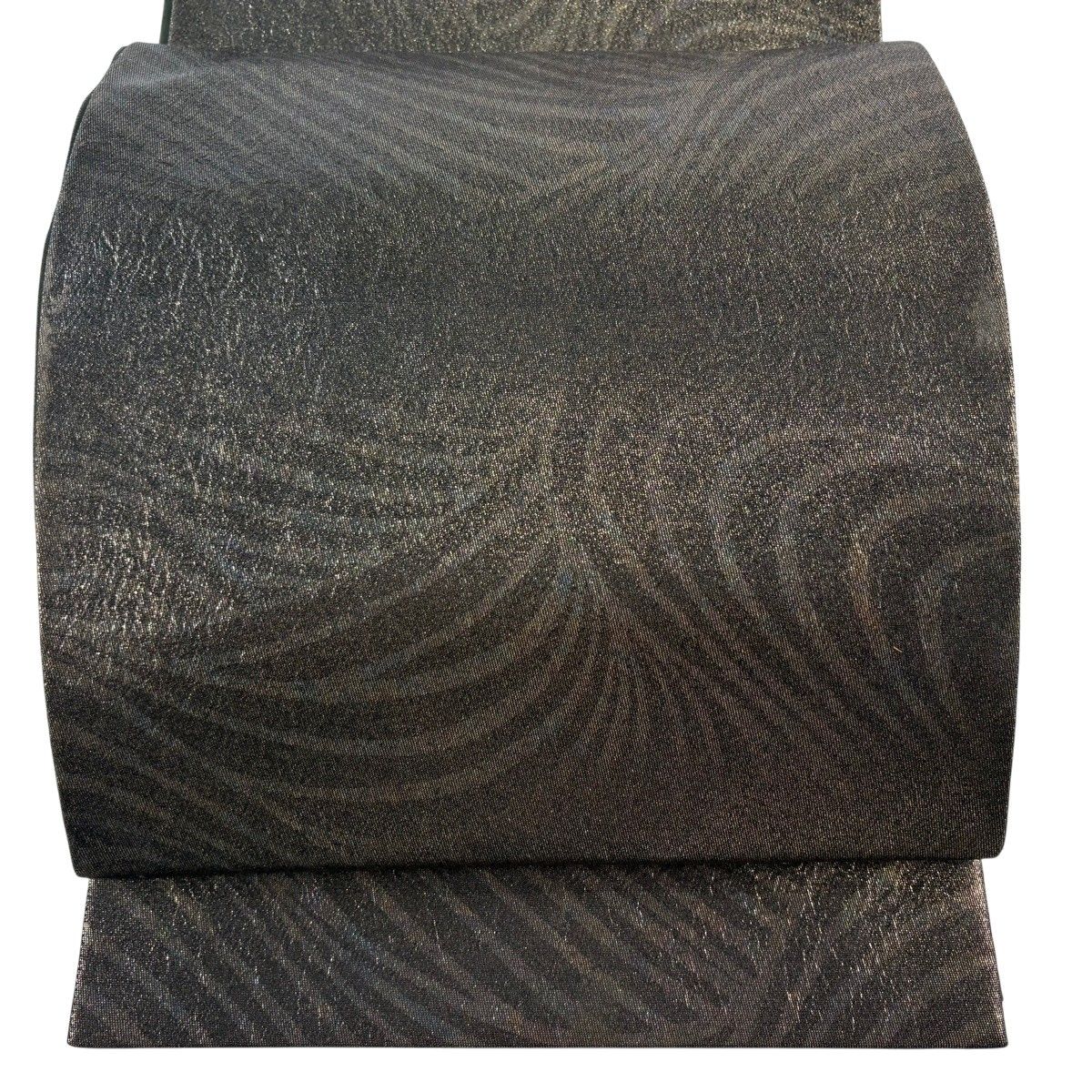 袋帯 名品 波 箔 焦茶色 六通 正絹 【中古】