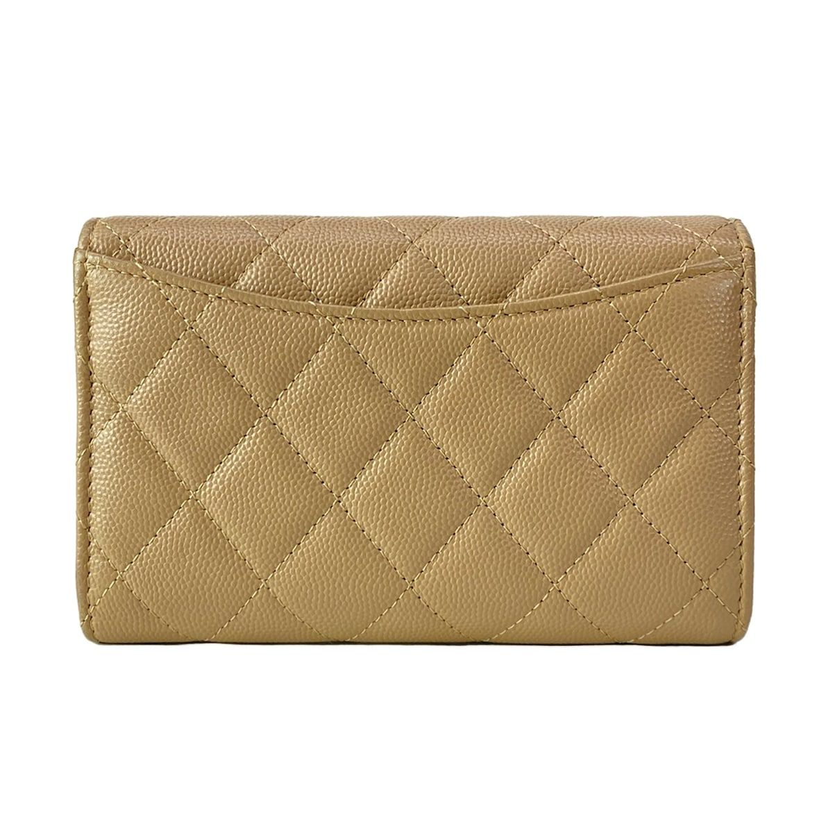 CHANEL(シャネル) 3つ折り財布美品 マトラッセ AP0232 ベージュ 