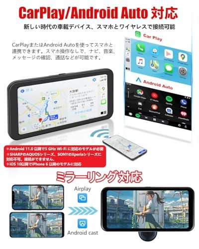 【 Android切断対策あり】ニコマク NikoMaku ポータブル ディスプレイオーディオ Carplay 【超軽量+取付簡単】スマートディスプレイ カーナビ SD-1M エアコン吹き出し口ホルダー付 Android Auto対応 高速接 f6721eaf