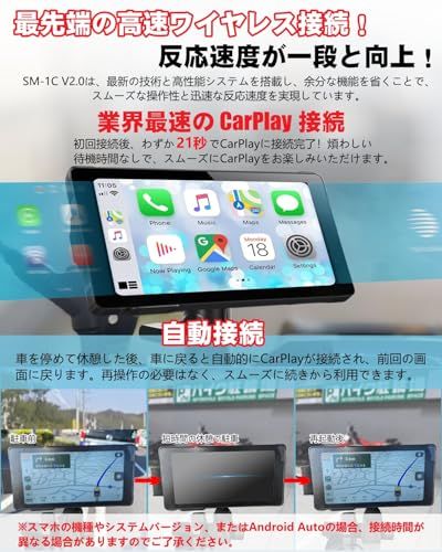 【 Android切断対策あり】ニコマク NikoMaku バイク用 スマートモニター 【超薄型+USB給電可能】 【自動輝度調整】 バイク ナビ ディスプレイ SM-1C V2.0 Carplay/Android Auto対応 5.5インチ 0284e053