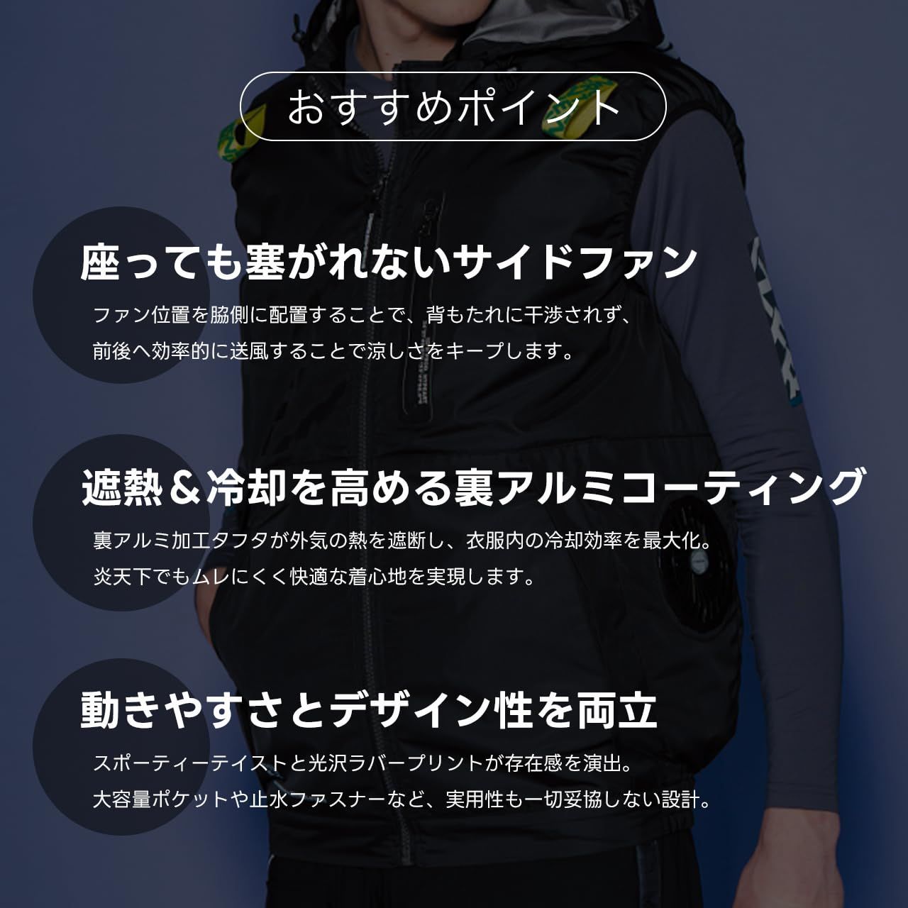アイズフロンティア 2026年 春夏 空調ウェア サイドファン ワークベスト フルハーネス対応 アルミコーティング 作業着 作業服 服単品 10246 (47.ティールミント, 3L) [47.ティールミント] [3L]