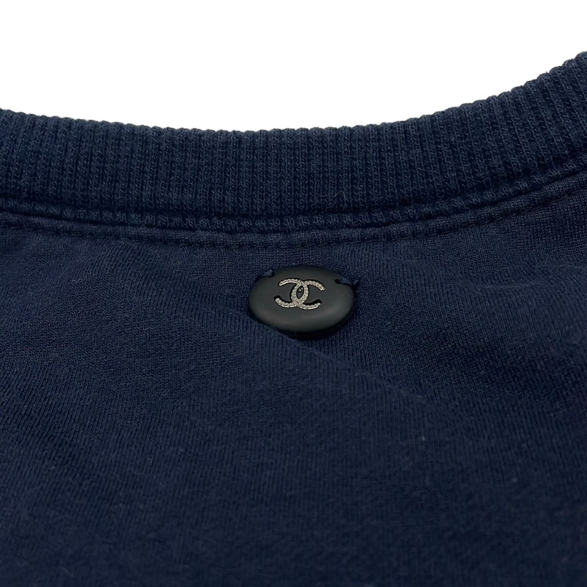 CHANEL(シャネル) トレーナー サイズ40 M レディース - P57407 ダークネイビー×ボルドー 長袖/(2017年・2018年)/ベロア CHANEL(シャネル) トレーナー サイズ40 M レディース - P57407 ダークネイビー×ボルドー 長袖/(2017年・2018年)/ベロア