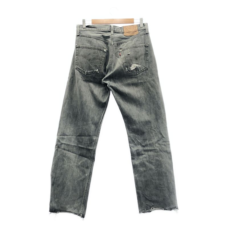 【中古】00s LEVI'S 501 先染めブラックデニム W32 刻印524 USA製 △スレ､破れあり リーバイス[19]