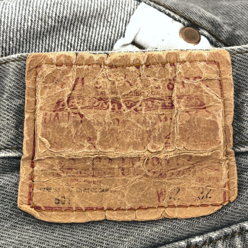【中古】00s LEVI'S 501 先染めブラックデニム W32 刻印524 USA製 △スレ､破れあり リーバイス[19]