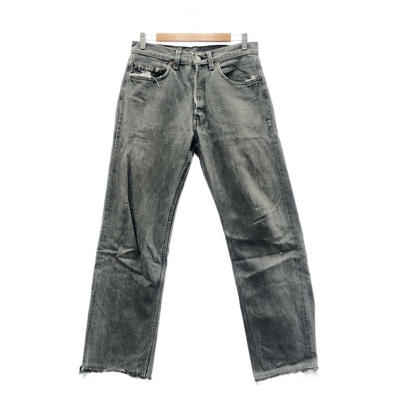 【中古】00s LEVI'S 501 先染めブラックデニム W32 刻印524 USA製 △スレ､破れあり リーバイス[19]