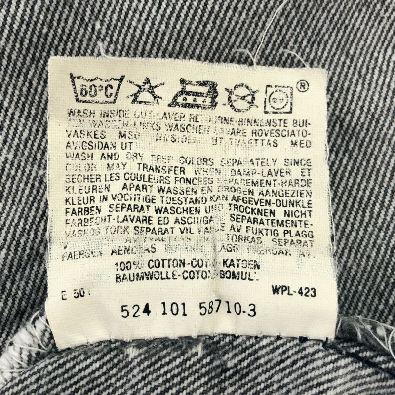 【中古】00s LEVI'S 501 先染めブラックデニム W32 刻印524 USA製 △スレ､破れあり リーバイス[19]