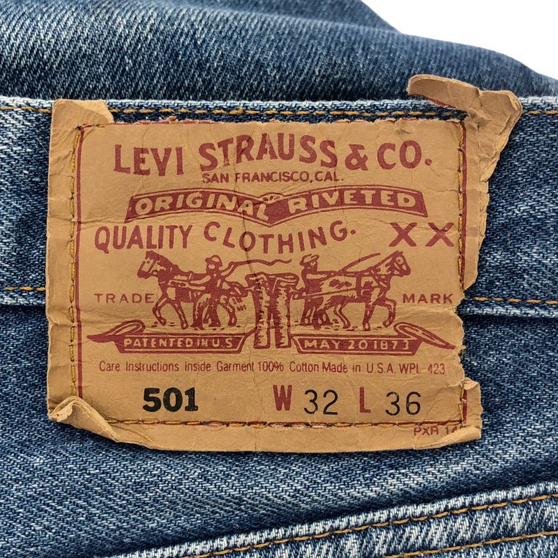 【中古】90s LEVI'S 501 デニムパンツ W32 刻印555 バレンシア製 USA製 リーバイス[19]