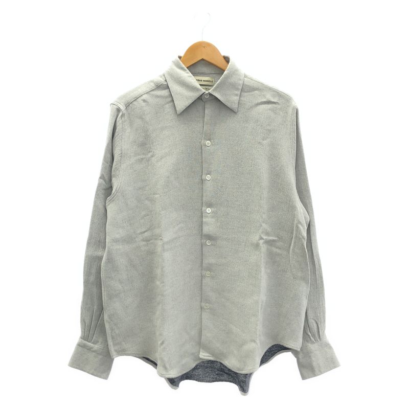 【中古】CAMISAS MANOLO 長袖シャツ サイズ46 26010601 グレー カミサス マノロ[19]
