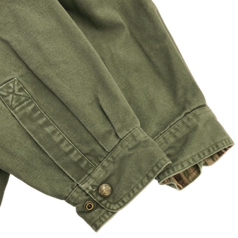 【中古】OLD Carhartt ダックシャツ L グリーン ワークシャツ カーハート[19]