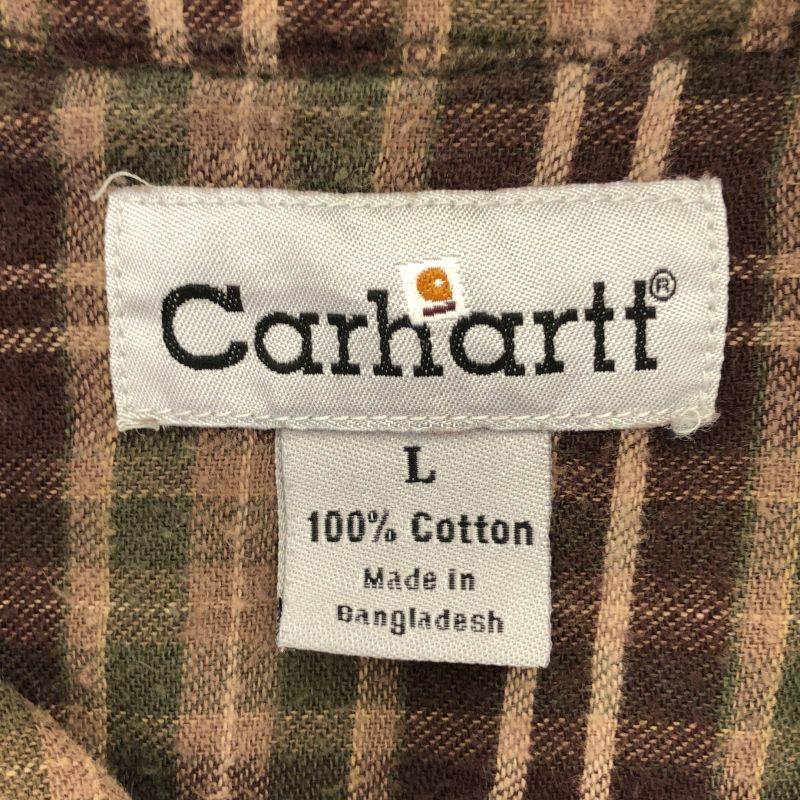 【中古】OLD Carhartt ダックシャツ L グリーン ワークシャツ カーハート[19]