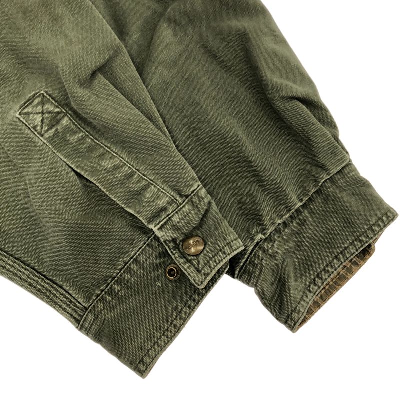 【中古】OLD Carhartt ダックシャツ 2XL グリーン カーハート ワークシャツ[19]
