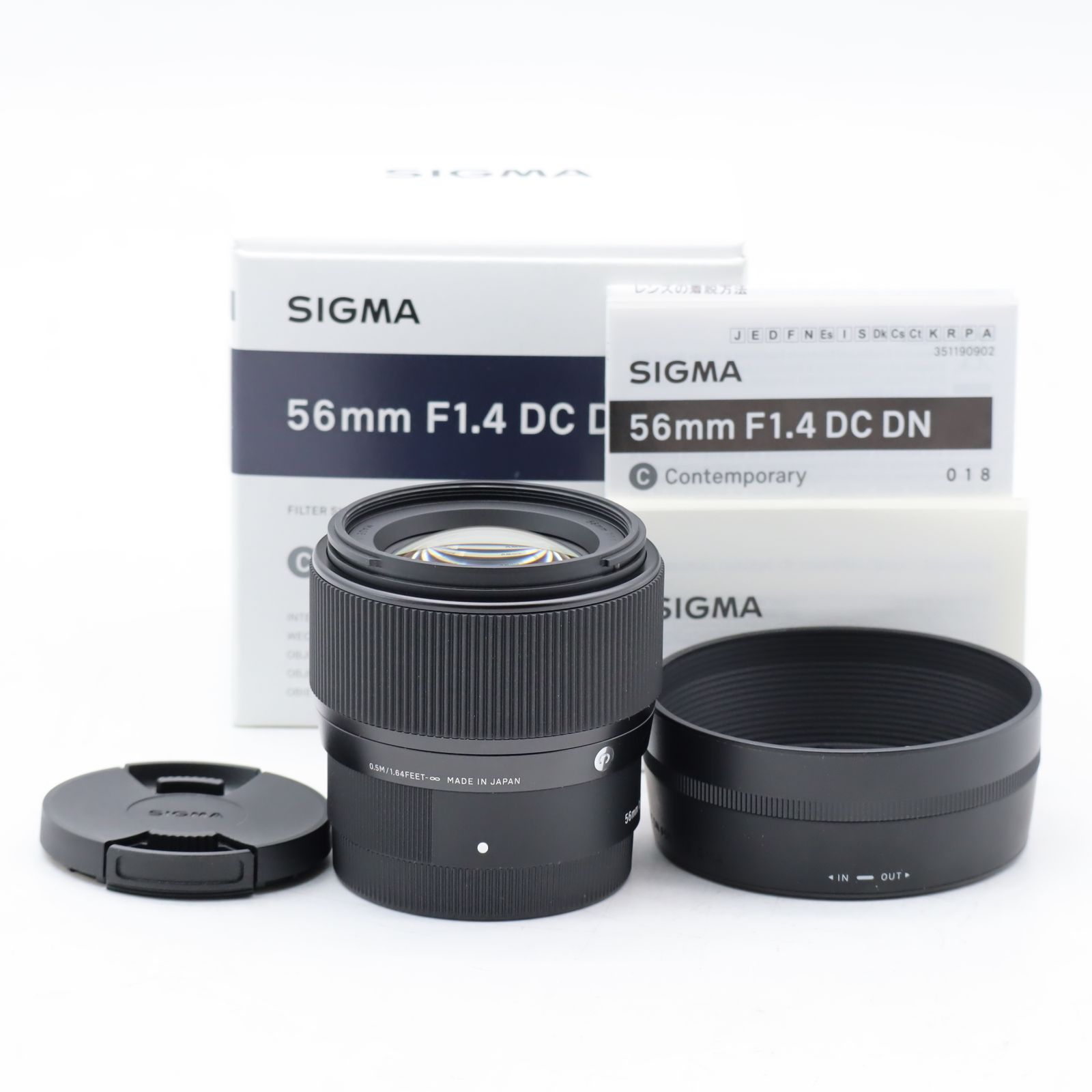 SIGMA Contemporary 56mm F1.4 DC DN ソニーE用｜APS-C対応 単焦点望遠レンズ｜大口径F1.4・高解像・美しいボケ ポートレート向け【中古】