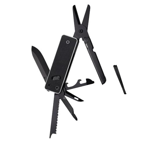 ROXON KS2E Noir Blanc Edge エリート D2 ブレード 13 in 1 マルチツール機能ポケットナイフ、大きなハサミ、G10 ハンドル、ポケットクリップ付き、キャンプ/バックパッキング/緊急時/EDC に最適 (D2 dde7ea61