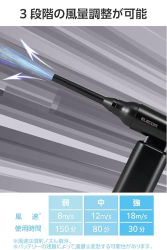 エレコム 日本メーカー 電動エアダスター ブロワー 充電式 強力 小型 軽量 逆さ噴射可能 69000rpm高速回転 最大風速18m/s 3段階風量調整 3種類ノズル付き ブラック ADWALBB02BKkk 137cf5ce エレコム 日本メーカー 電動エアダスター ブロワー 充電式 強力 小型 軽量 逆さ噴射可能 69000rpm高速回転 最大風速18m/s 3段階風量調整 3種類ノズル付き ブラック ADWALBB02BKkk 137cf5ce