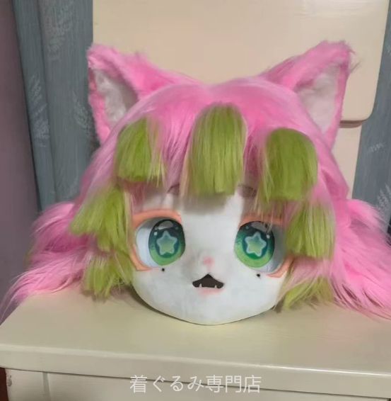 犬 猫 着ぐるみ ヘッド全頭 ヘッド ケモノ ファースーツ ぬいぐるみ コスプレ コスチューム Kurumi 一点物 C191