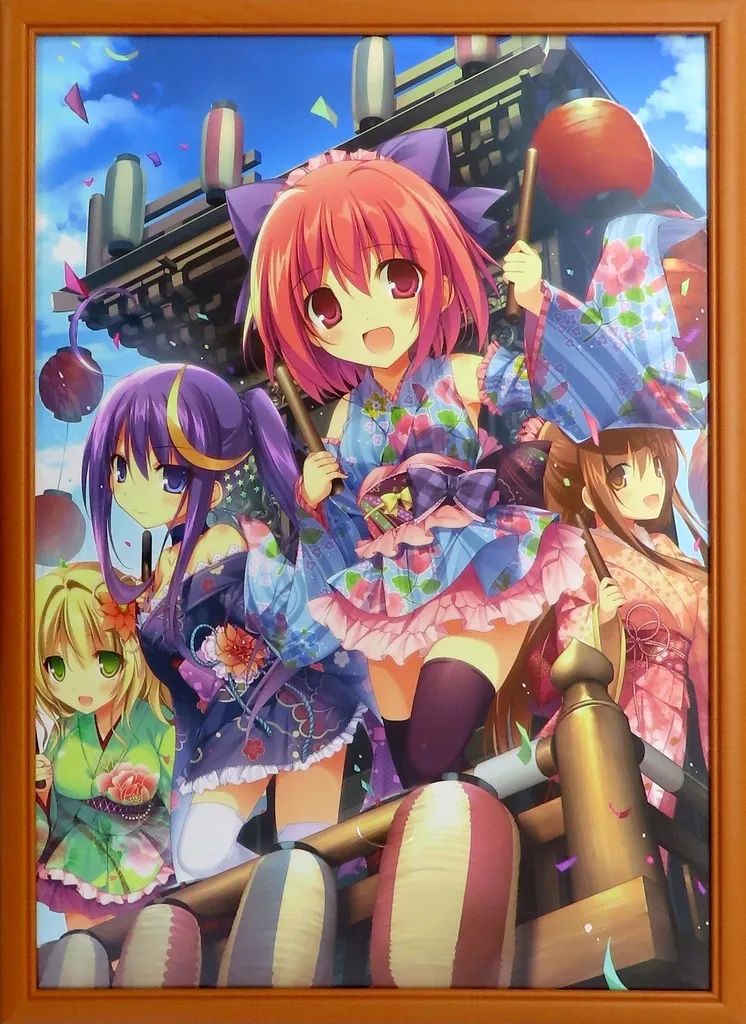 【中古】原画イラストボード 付属品付)karory 複製原画「Kawaii☆街道まつり♪」 (絵師100人展 06)