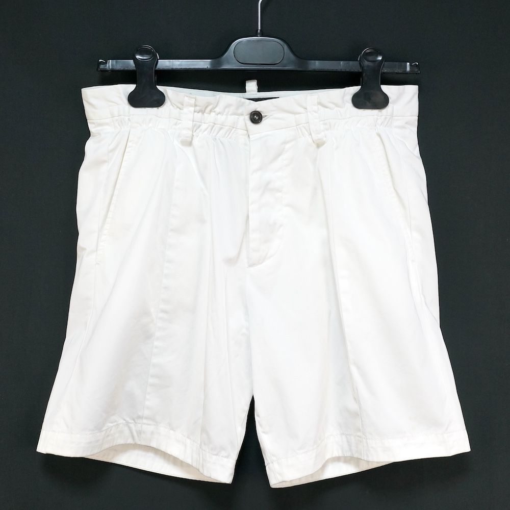 DSQUARED2 ディースクエアード ウエストゴム コットン ショート パンツ ホワイト 42サイズ S74MU0356 S41796