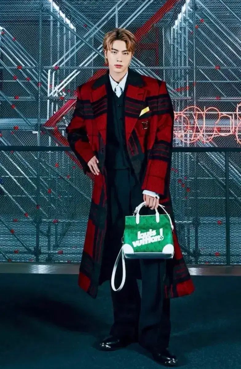 ルイヴィトン BTS タン レッド CHECK コート