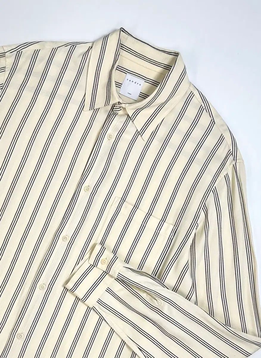 サンドロ オム 新モデル ストライプ レーヨン シャツ XL