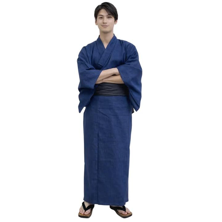[和遊楽] メンズ浴衣 しじら織り 綿麻 男性用浴衣 単品 M L サイズ 夏祭り 花火大会 部屋着 温泉 旅館 父の日 プレゼントe 18dd1e26