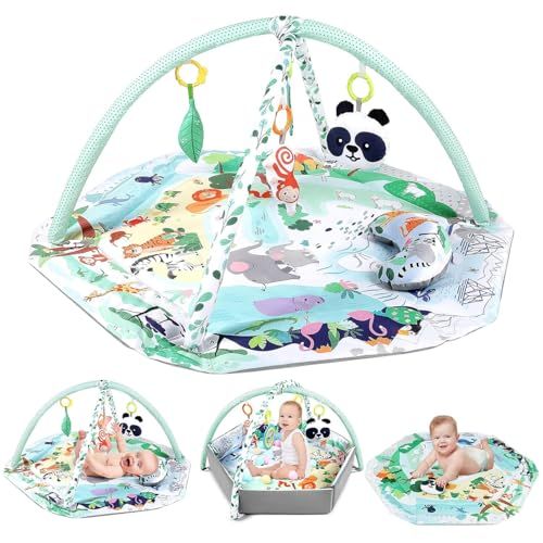 REMOKING ベビージム プレイジム 赤ちゃん 新生児 プレイマット おもちゃ メリー 0ヶ月 5ヶ月 1歳 知育玩具 人気 出産祝い プレゼント 赤ちゃん向けジム (パンダ)e 6baca3a3