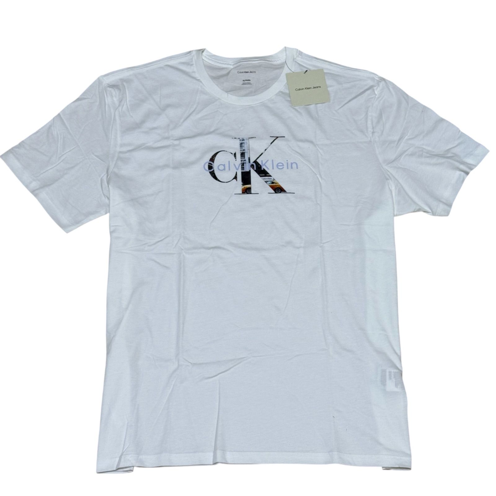 【新品】Calvin Klein Jeans CKロゴ Tシャツ ホワイト XL メンズ 半袖 カルバンクラインジーンズ