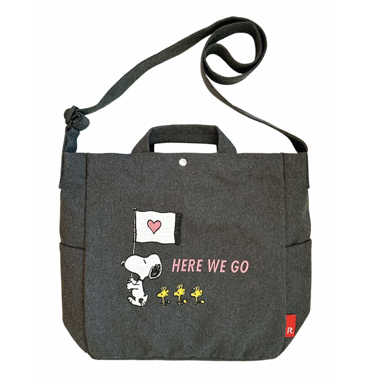 [ルートート] トートバッグ レディース スヌーピー ショルダーバッグ A4 刺繍 IP.ミディアム.2way.ピーナッツ-0J 8441 (03 グレー) [03 グレー]
