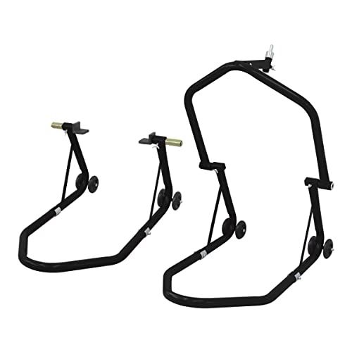 WEIMALL バイクスタンド フロント メンテナンススタンド フロント・リア兼用 340kg キャスター付 ブラック送料無料 66801e72