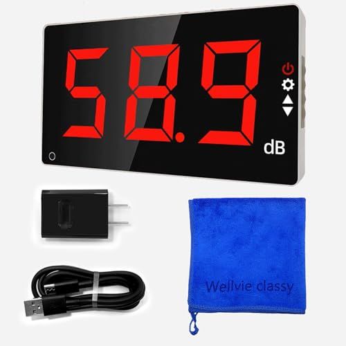 デジタル騒音計 壁掛け 騒音レベルテスター 30~130dB 31.5Hz～8.5KHz LCD表示 音量測定器 アラーム機能 デシベルメーター 騒音測定器 [並行輸入品]kk 04b1e620