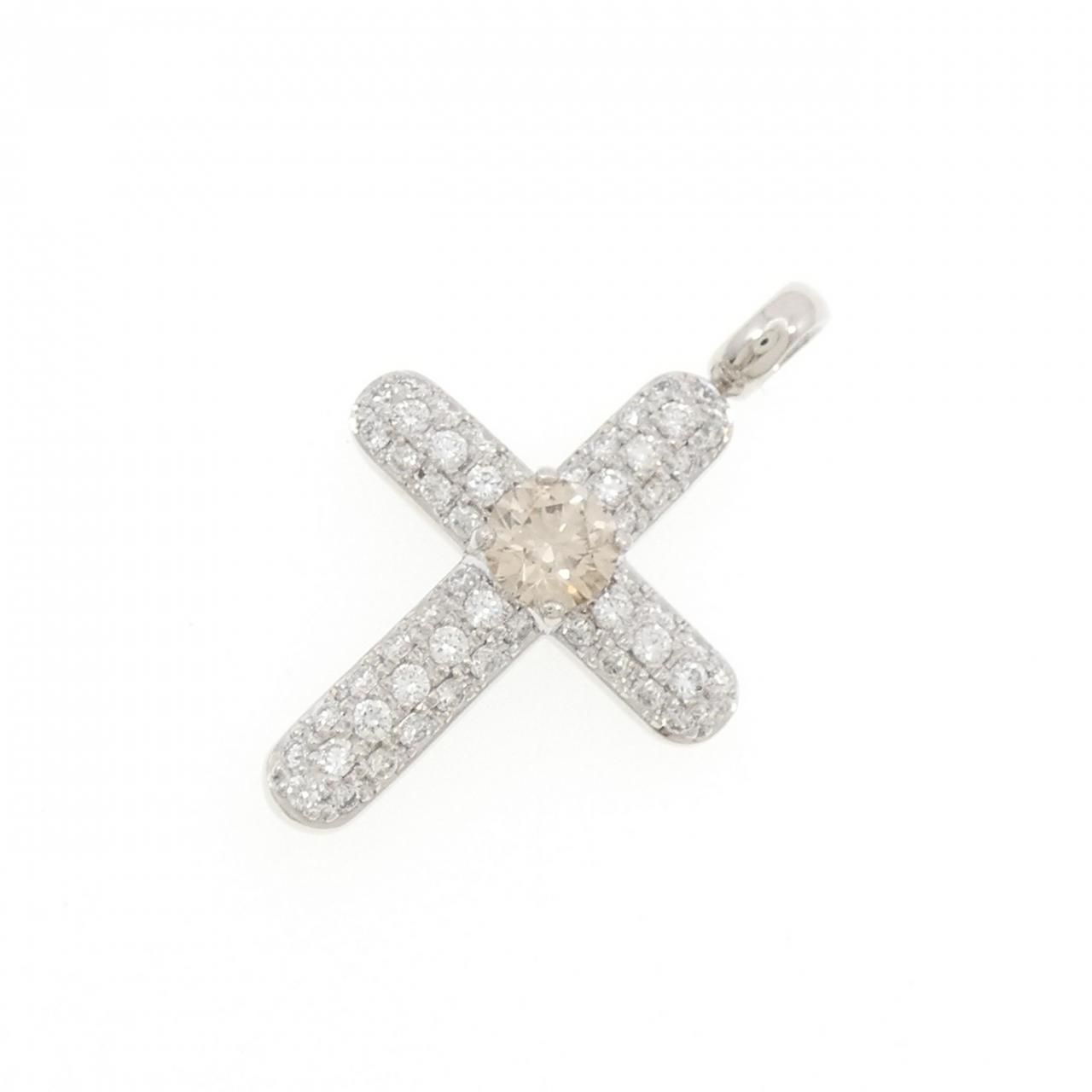 カシケイ クロス ダイヤモンド ペンダント 0.40CT