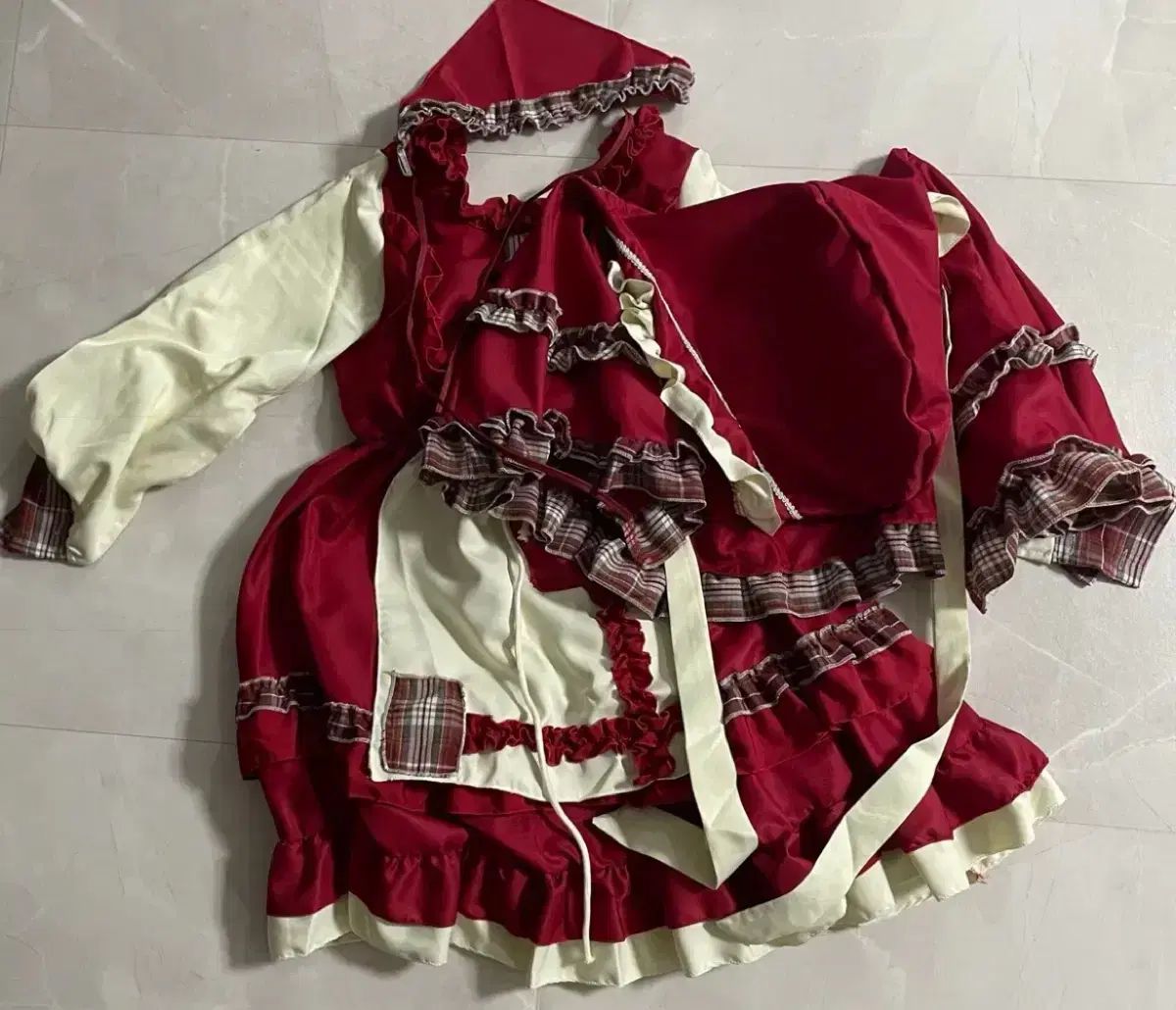 XL 赤ケープ チャチャ コスプレ / 卒業写真 衣装 出品