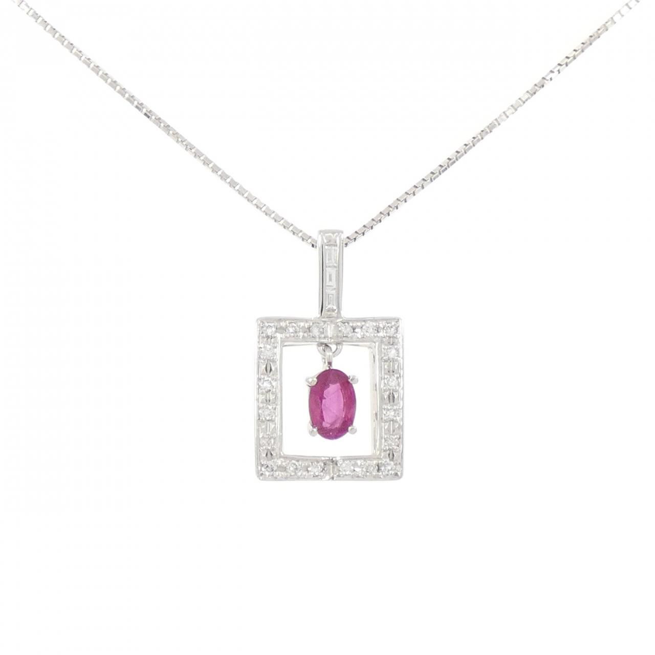 K18WG ルビー ネックレス 0.55CT