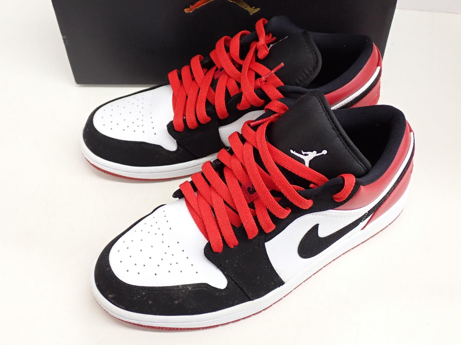 ★7436☆NIKE ナイキ AIR JORDAN 1 LOW Black Toe エアジョーダン 1 ロー 553558-116 スニーカー 27㎝
